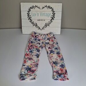 Jordache Kids S 6-6X Crop Jeggings Floral Butterfly Print Elastic Waist